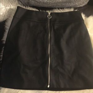 Faux leather black skirt